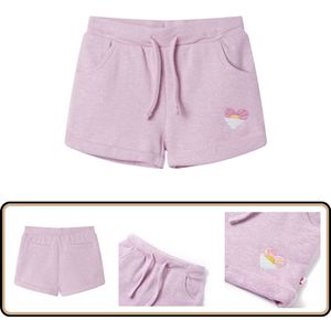 Kindershorts 140 Lila - Trekkoord & Borduursel Kindershorts - Kindershorts - Kinderkleding - Kinderkled