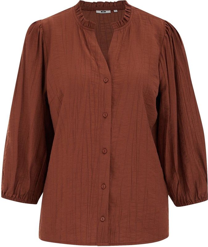 WE Fashion - Blouse - Met Structuur - Regular Fit - 3/4 Mouwen