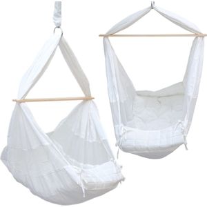 Babyhangmat met Matras - 70x36x94 Veerwieg voor Baby's - Hangwieg met Spreidstaaf - Babyschommel