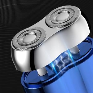 Nieuw model Mini Dual-Head elektrisch scheerapparaat, Mini Dual Head elektrisch scheerapparaat, Mini draagbaar elektrisch scheerapparaat, Dubbele ring magnetische snijder met een extra vervangende kop (D)