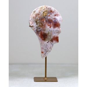 Unique Gemstones – Roze Amethist vleugel op standaard - Edelstenen en Mineralen - Kristallen - Spiritualiteit - Woondecoratie
