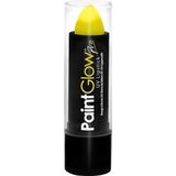 Neon gele matte UV lippenstift/lipstick - Lichtgevende glow in the dark/blacklight - Schmink/make-up geel thema
