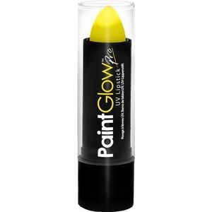 Neon gele matte UV lippenstift/lipstick - Lichtgevende glow in the dark/blacklight - Schmink/make-up geel thema