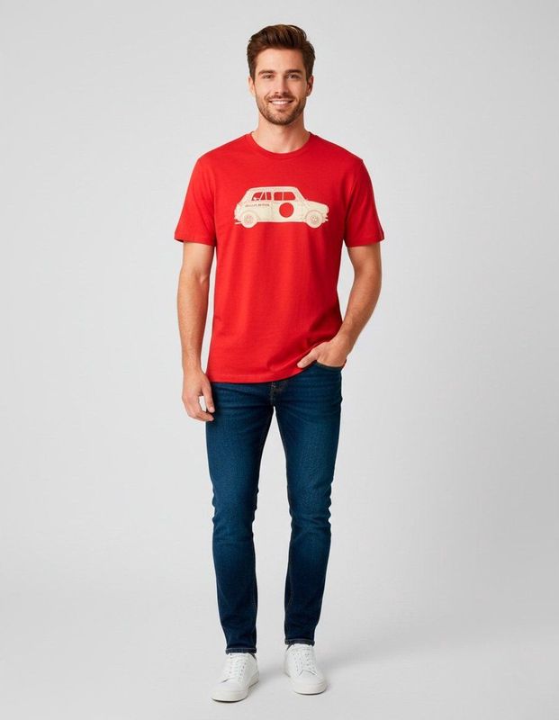 Deus Ex Machinavoor mannen. DMP251209B Mini T-shirt rood (S), Casual, Katoen, Korte mouwen