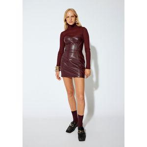 Mini-lengte Schede jurk Trägerkleid