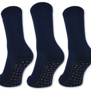 Belucci Dames ABS Huissokken – Antislip Sokken – Warme Katoenen Huissokken - Set Van 3 Paar - Maat 35/38