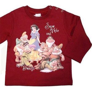 Disney Princess - Meisjes Kleding - Sweater - Rood - Sneeuwwitje en de Zeven Dwergen - Maat 80