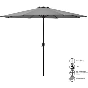In And OutdoorMatch Tuinparasol Hailie - Stokparasol - 300x230 cm - Grijs - Deluxe Look