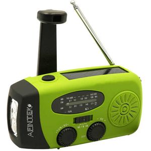 AFINTEK Noodradio Op Batterijen - Voor Rampen - Voor Camping - Powerbank - Solar - Groen