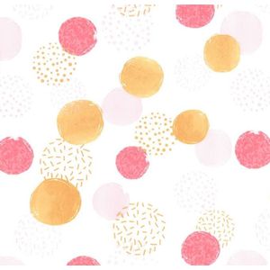 Inpakpapier Dots Roze Goud Dubbelzijdig- Breedte 50 cm - m lang - Breedte 50 cm