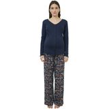 Borstvoedingspyjama - Nachtblauw - 2-delige Set - Voor Moeders