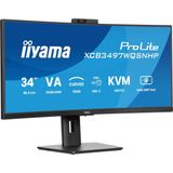iiyama ProLite XCB3497WQSNPH-B1 - 34 inch - WQHD - VA - USB-Hub (4x) - Verstelbaar - USB-C Dock - Curved - Hello Cam