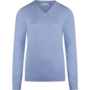 Steppin' Out Dames Pullover V-hals Merinowol Mid Blauw - Maat S - Heren - Pullovers