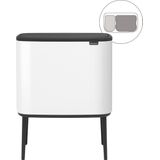 Brabantia Bo Touch Bin Prullenbak - 11 + 23 liter - Afvalscheiding - White