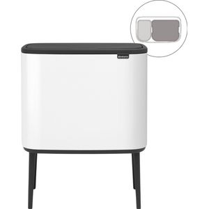 Brabantia Bo Touch Bin Prullenbak - 11 + 23 liter - Afvalscheiding - White