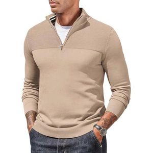 Half Zip Trui voor Heren - Warme Turtleneck Sweater met Rits