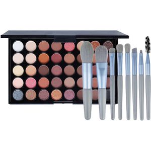 NAXSIR Make-up Set - Oogschaduw Palette 40 Kleuren - Inclusief 8 Professionele Make-up Penselen