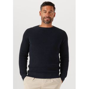 Gentiluomo - Round LS Raglan - Gebreide Trui - Blauw - Katoen