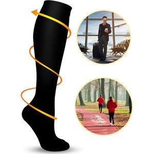 KANGKA® Compressiekousen maat 35-38 (S/M) - Steunkousen - Compressie sokken voor Hardlopen, Wandelen, Vliegtuig