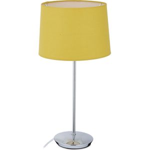 Relaxdays tafellamp slaapkamer - schemerlamp woonkamer - E14 fitting - nachtlampje - geel