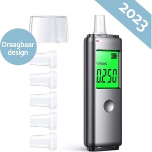 Deluqse Digitale Alcoholtester - Compact - Alcoholtester Frankrijk - Alcoholmeter - Blaastest - 10 Extra Mondstukjes - Oplaadbaar - Ademtest