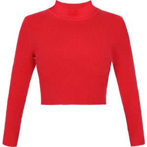 myMo - Comfy Collection - Jumper - Slim-fit - Cropped Silhouette - Elegante Staande Kraag