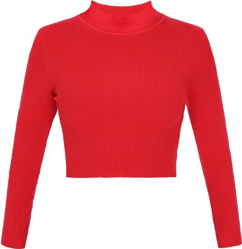 myMo - Comfy Collection - Jumper - Slim-fit - Cropped Silhouette - Elegante Staande Kraag