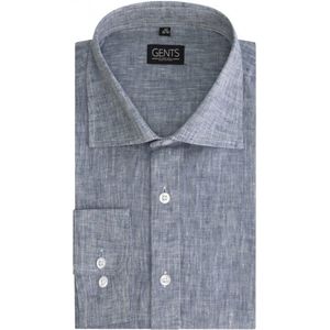 GENTS - Linnenstructuur - Katoen - Petrolblauw - Maat EU42/L