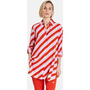 GERRY WEBER Dames Blouse Ecru/Weiss/Rot/Orange Streifen-40