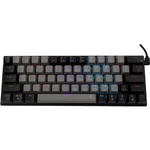 White Shark compacte gaming keyboard Wakizashi - grijs zwart - mechanisch blauwe switch - RGB