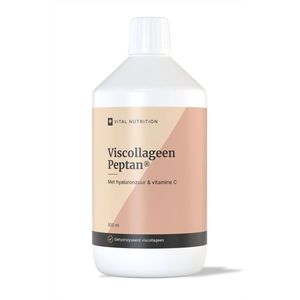 Vital Nutrition Viscollageen Peptan - Vloeibaar - MSC-gecertificeerd - Gehydrolyseerd - Peptan® Type I collageen - Hyaluronzuur & Vitamine C - Bosvruchten smaak - 500 ml
