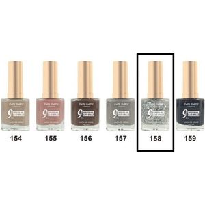 Easy Paris - Nagellak - Transparant met zilver/multi gekleurde stukjes - 1 flesje met 13 ml inhoud - Nummer 158