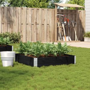 vidaXL - Plantenbak - 100x100 - cm - massief - grenenhout - zwart