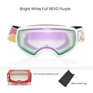 Skibril - Skibrillen voor Kinderen - Skibril voor snowboarders - Bescherming Tegen UV-Stralen - Verstelbare Kinder Goggles - Anti-Fog - UV400 - Unisex Skibril - met Brillenkoker - Paars