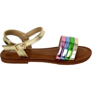 Babes & Binkies Sandalen Shiny goud Kids & Kind Meisjes Goud/Roze/Groen/Blauw - Maat: 24