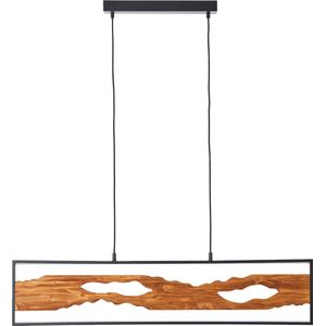 Brilliant LED hanglamp 100cm zwart/hout, aluminium/metaal/hout LED hout hanglamp, plafondlamp LED hanglamp hout hanglamp eettafel, lamp hout woonkamerlamp LED Verstelbare Lamp