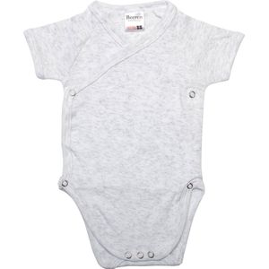 Beeren Bodywear Overslag Romper Met Korte Mouw - Grijs Melee - Maat 74/80 25-006