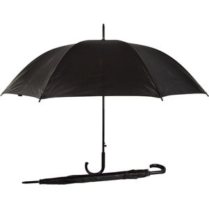 Set van 2 Zwarte Opvouwbare Paraplu's - Windproof, Automatisch, Compact - Polyester/Aluminium - Kamperen & Outdoor - Regenkleding - Heren/Dames – 115cm Diameter