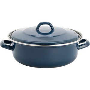 Lite-Body - Magnus Braadpan 28cm/3l met deksel - Emaille - Inductie - Blauw