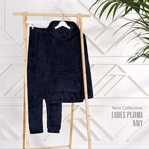 Damespyjama lange fleece warm en comfortabel huispak