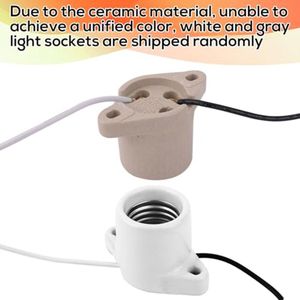 4 stuks porseleinen lampfitting, E26 keramische lamphouder, duurzame lampfitting met 15 cm snoer, 660W 600V middelgrote lamphouder, compatibel met standaard gloeilampen