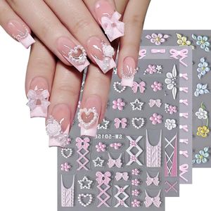 5D nagel stickers zelfklevend - Set van 4 vellen