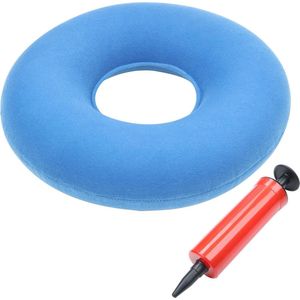 Opblaasbaar Kussen Ring Stuitbeen Aambeien Prostaat Zitje - Diameter 38 cm - Orthopedisch met Pomp & Reistas - Huis Auto Kantoor