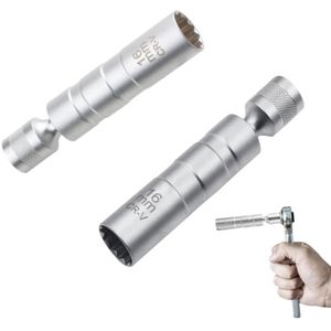 2 stuks - universele bougiesleutel - bougie-extractor - bougie-verwijderingsgereedschap - met magnetische afdichting - 12-kantig - voor meer auto's - 97×20mm
