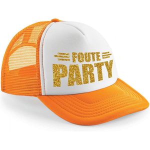 Bellatio Decorations foute party snapback/cap - oranje/wit - gouden letters - pet - dames/heren