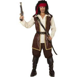 Widmann - Piraat & Viking Kostuum - Piraat Pedro - Man - Bruin - XL - Carnavalskleding - Verkleedkleding