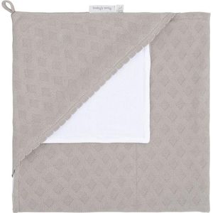 Baby's Only Gebreide wikkeldeken - Omslagdoek baby Reef - Chenille voering - Urban Taupe - 75x75 cm - 100% ecologisch katoen - Geschikt voor drie- en vijfpuntsgordel