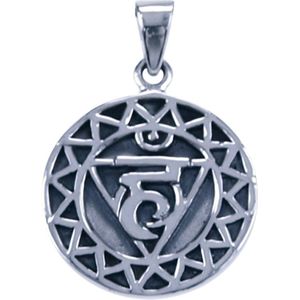 Zilveren Chakra Keel ketting hanger