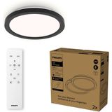 Philips - Aio RD - LED Plafondlamp - Zwart - Dimbaar - Multipack van 2