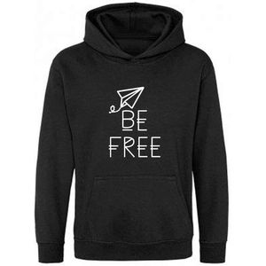 Be Friends Hoodie - Be free - Kinderen - Zwart - Maat 1-2 jaar